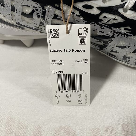 Adidas Adizero 12.0 Poison Football Soccer Cleats Black White IG7206 Men\'s 13 main image 6